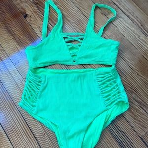 Neon green swimwear